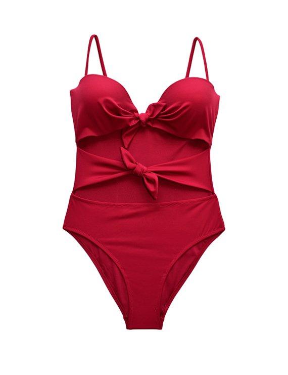 TRIKINI MUJER SAMIA 70602 CON DOBLE NUDO COLOR ROJO - 3
