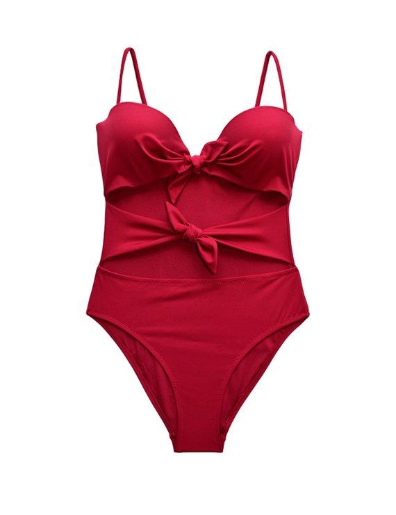 TRIKINI MUJER SAMIA 70602 CON DOBLE NUDO COLOR ROJO - 3