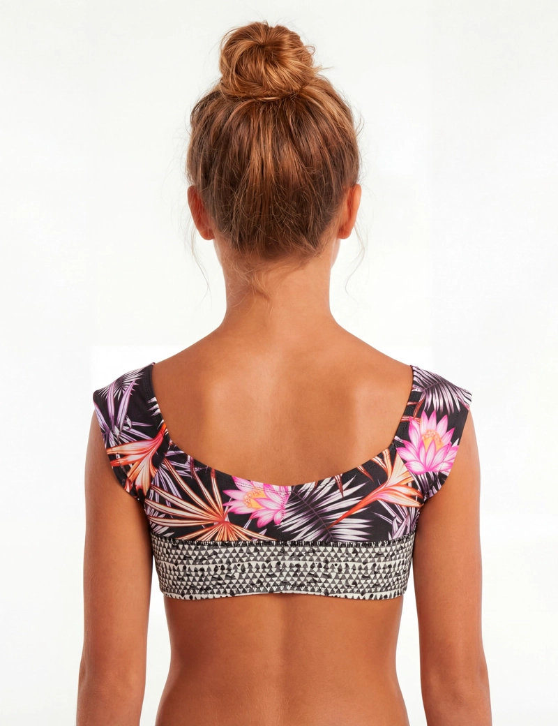BIKINI MUJER SAMIA 7241 TOP ESTAMPADO NEGRO - 2