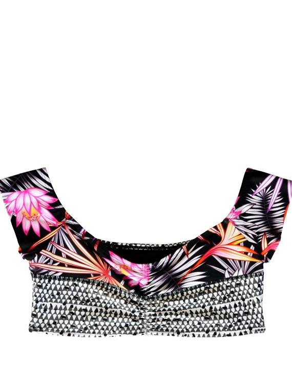 BIKINI MUJER SAMIA 7241 TOP ESTAMPADO NEGRO - 3