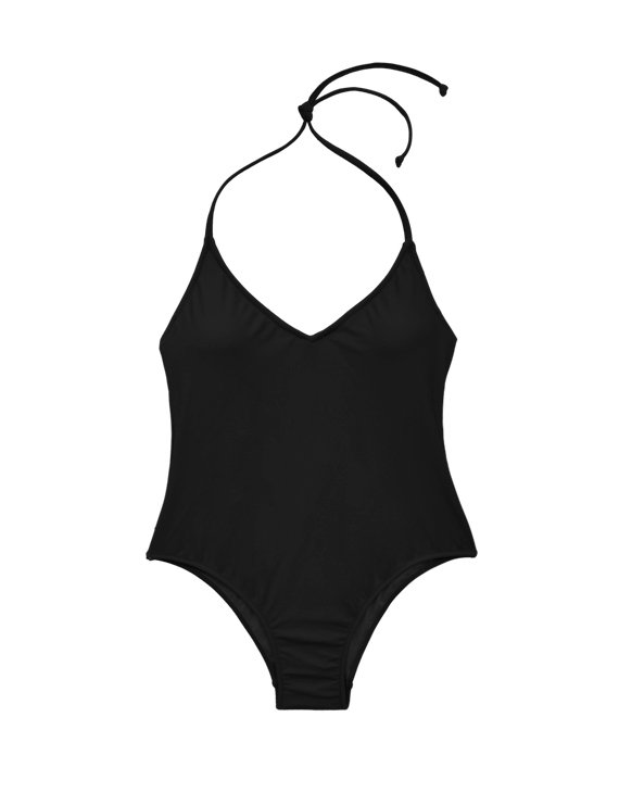 TRAJE DE BANO MUJER SAMIA 76001 ESCOTADO CON PINZA NEGRO
