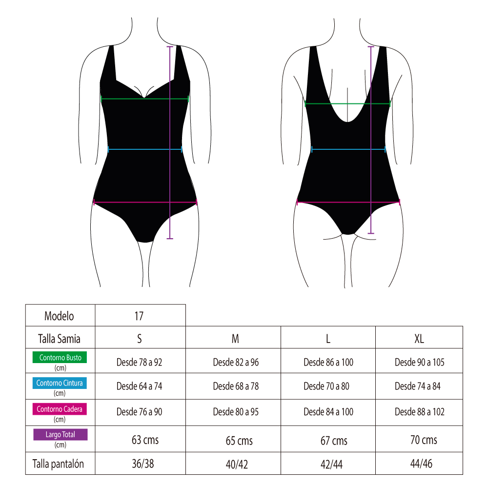 TRAJE DE BAÑO MUJER SAMIA 172 DEPORTIVO PARA BUSTO GRANDE ESTAMPADO BLANCO - 4