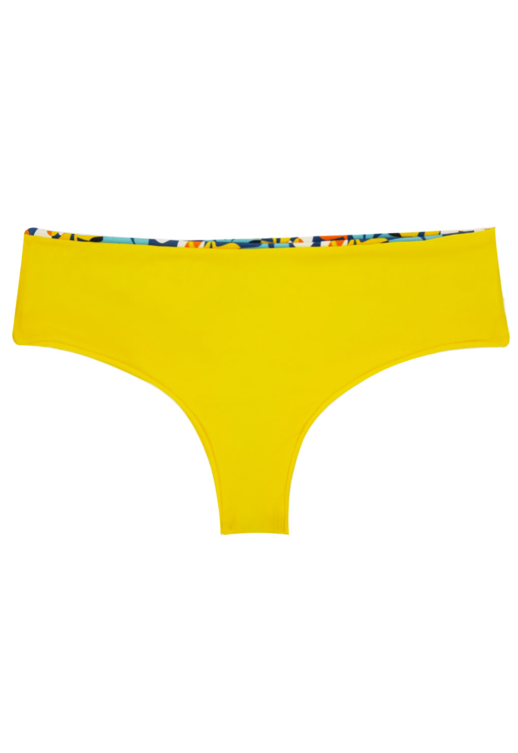 BIKINI MUJER SAMIA 3588 CALZÓN TANGA TIRO ALTO ESTAMPADO AMARILLO - 4