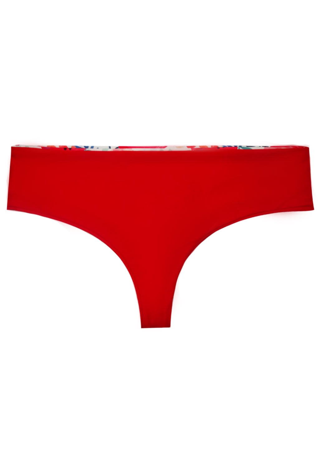 BIKINI MUJER SAMIA 3586 CALZÓN TANGA TIRO ALTO ESTAMPADO ROJO - 3