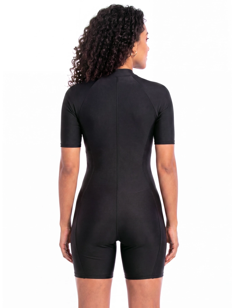 TRAJE DE BAÑO CON PIERNAS Y MANGAS NEGRO - 2