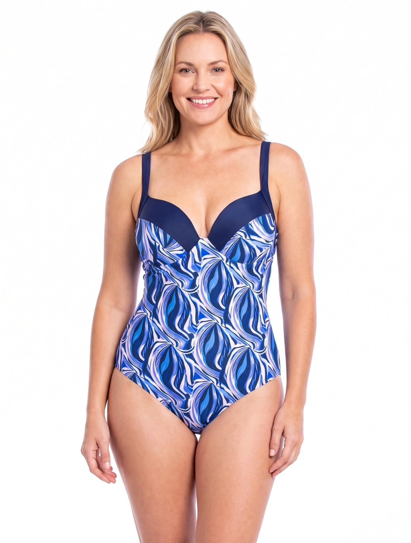 TRAJE DE BAÑO MUJER SAMIA 701011 DE UNA PIEZA ESTAMPADO MORADO - 1
