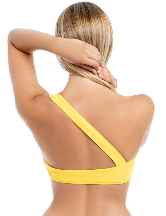 TOP DE BIKINI CON UN HOMBRO AMARILLO - 2