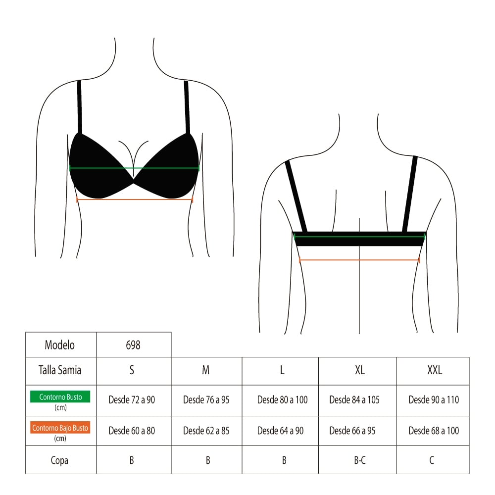 BIKINI MUJER SAMIA 6989 BÁSICO NEGRO - 3