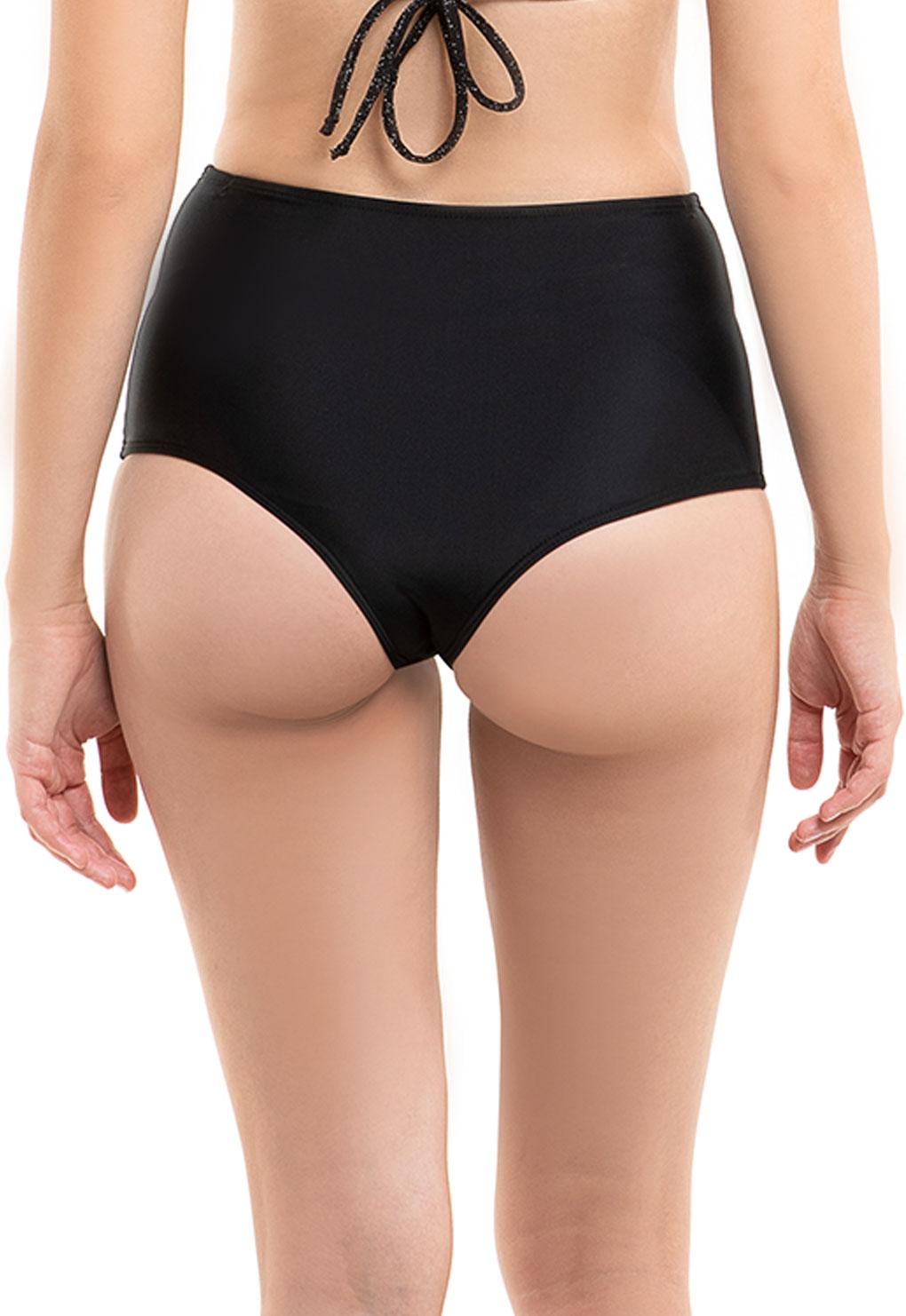 BIKINI MUJER SAMIA 3181 CALZÓN PIN UP TANGA NEGRO - 2