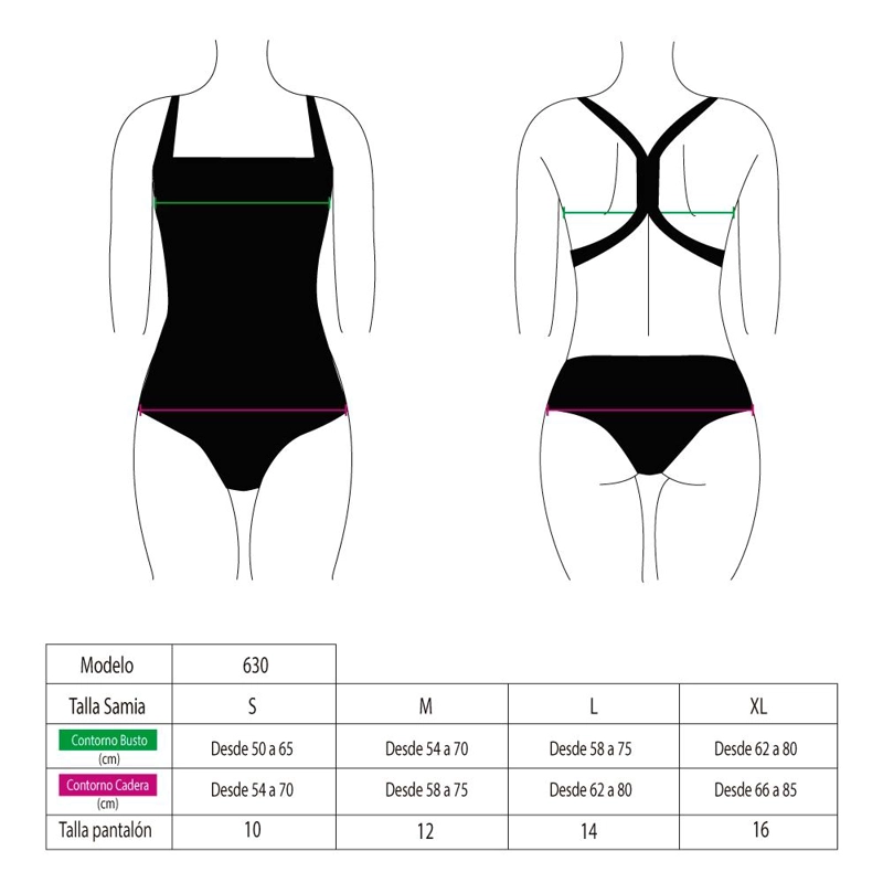 TRAJE DE BAÑO NIÑA SAMIA NEGRO 6301 DEPORTIVO COMPETICIÓN PARA - 3