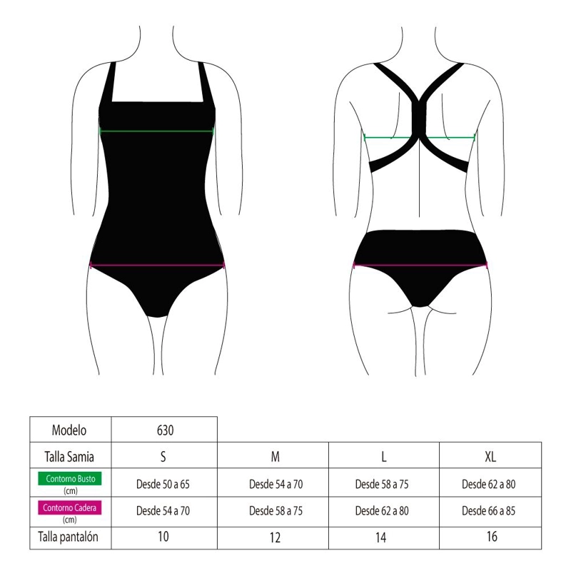 TRAJE DE BAÑO NIÑA SAMIA NEGRO 6301 DEPORTIVO COMPETICIÓN PARA - 4