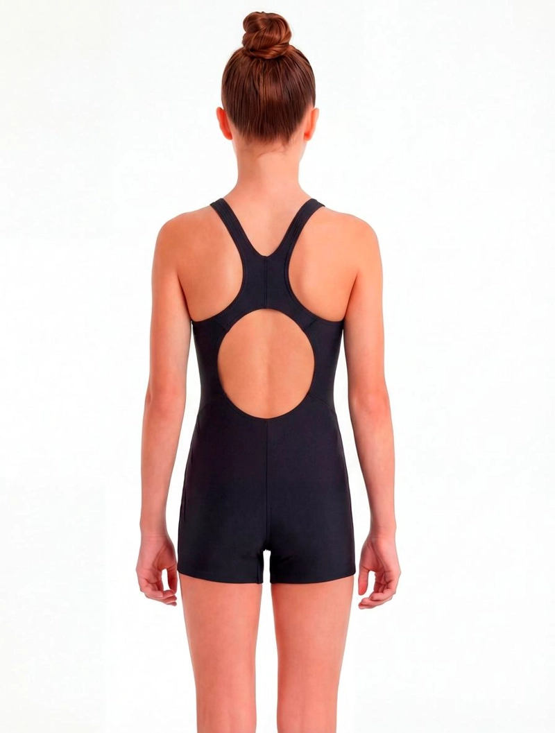 TRAJE DE BAÑO NIÑA SAMIA NEGRO 1701 NATACIÓN CON PIERNA - 2