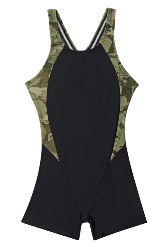 TRAJE DE BAÑO NIÑA SAMIA VERDE 1702 NATACIÓN CON PIERNA ESTAMPADO - 1