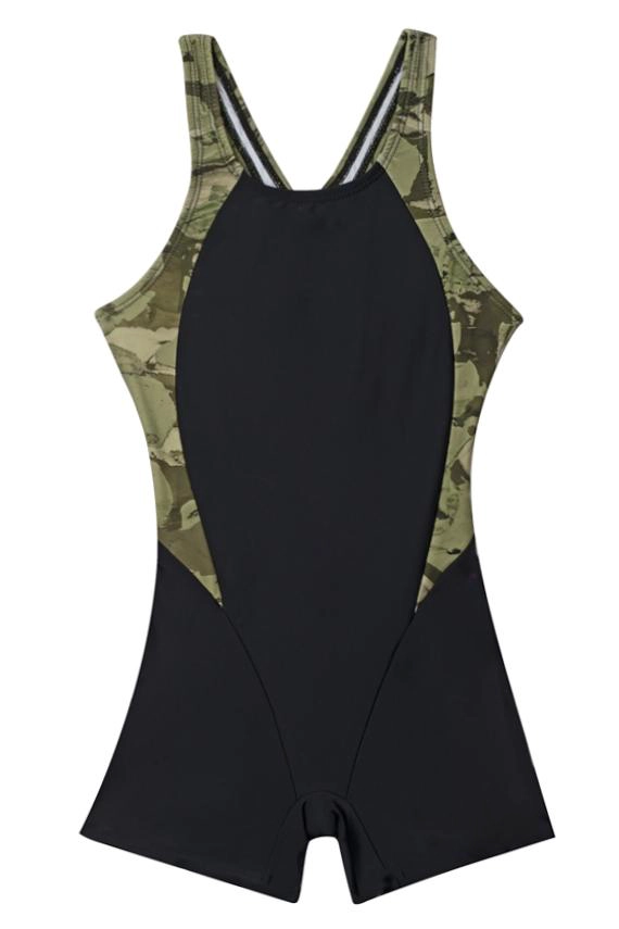 TRAJE DE BAÑO NIÑA SAMIA VERDE 1702 NATACIÓN CON PIERNA ESTAMPADO - 3