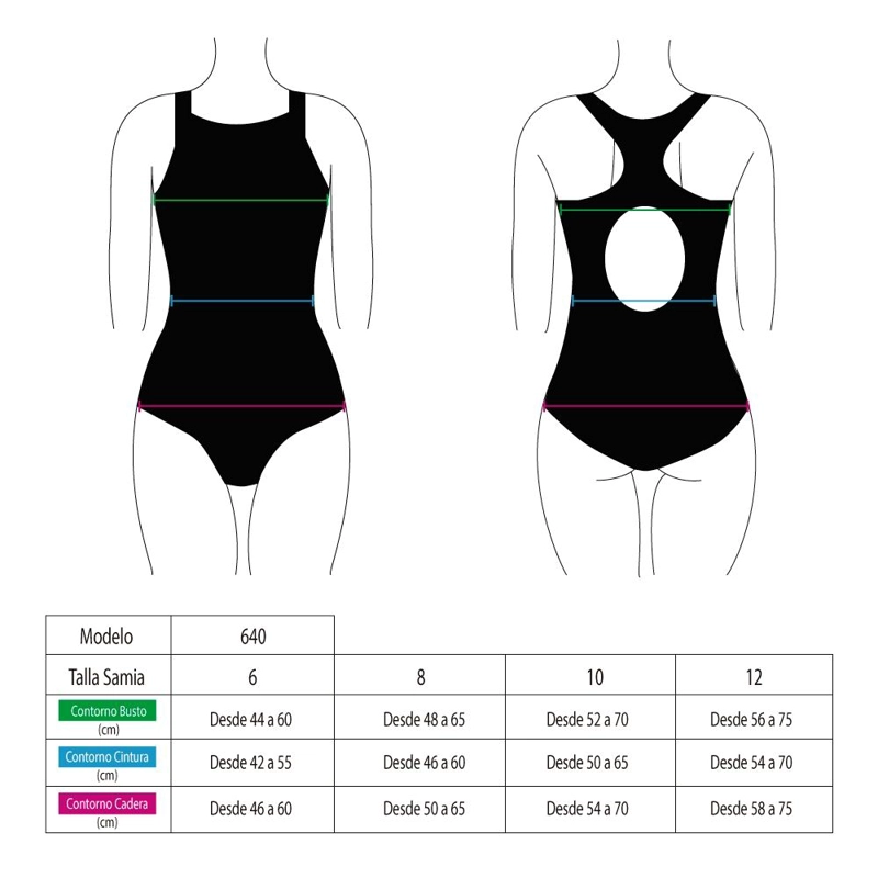 TRAJE DE BAÑO NIÑA SAMIA NEGRO 6401 DEPORTIVO - 4