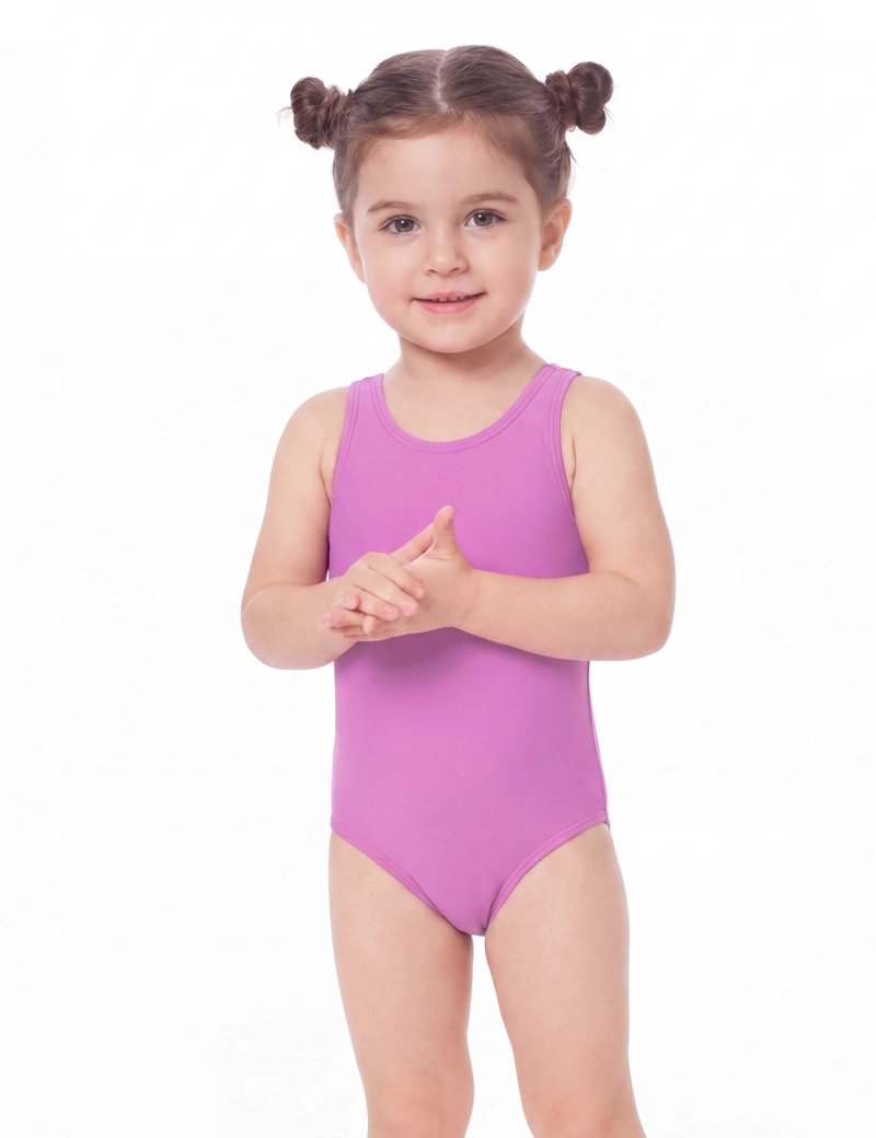 TRAJE DE BAÑO DEPORTIVO DE NIÑA MORADO - 1