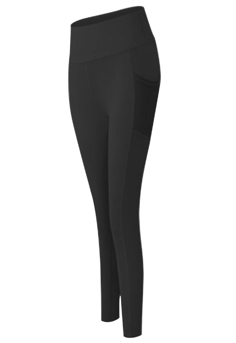 CALZA CON BOLSILLO MUJER SAMIA NEGRO MALLA - 1