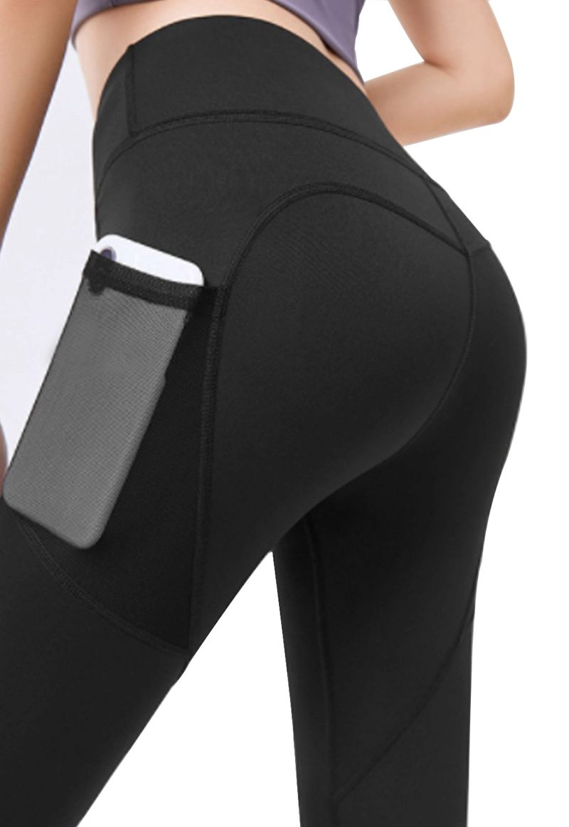 CALZA CON BOLSILLO MUJER SAMIA NEGRO MALLA - 2