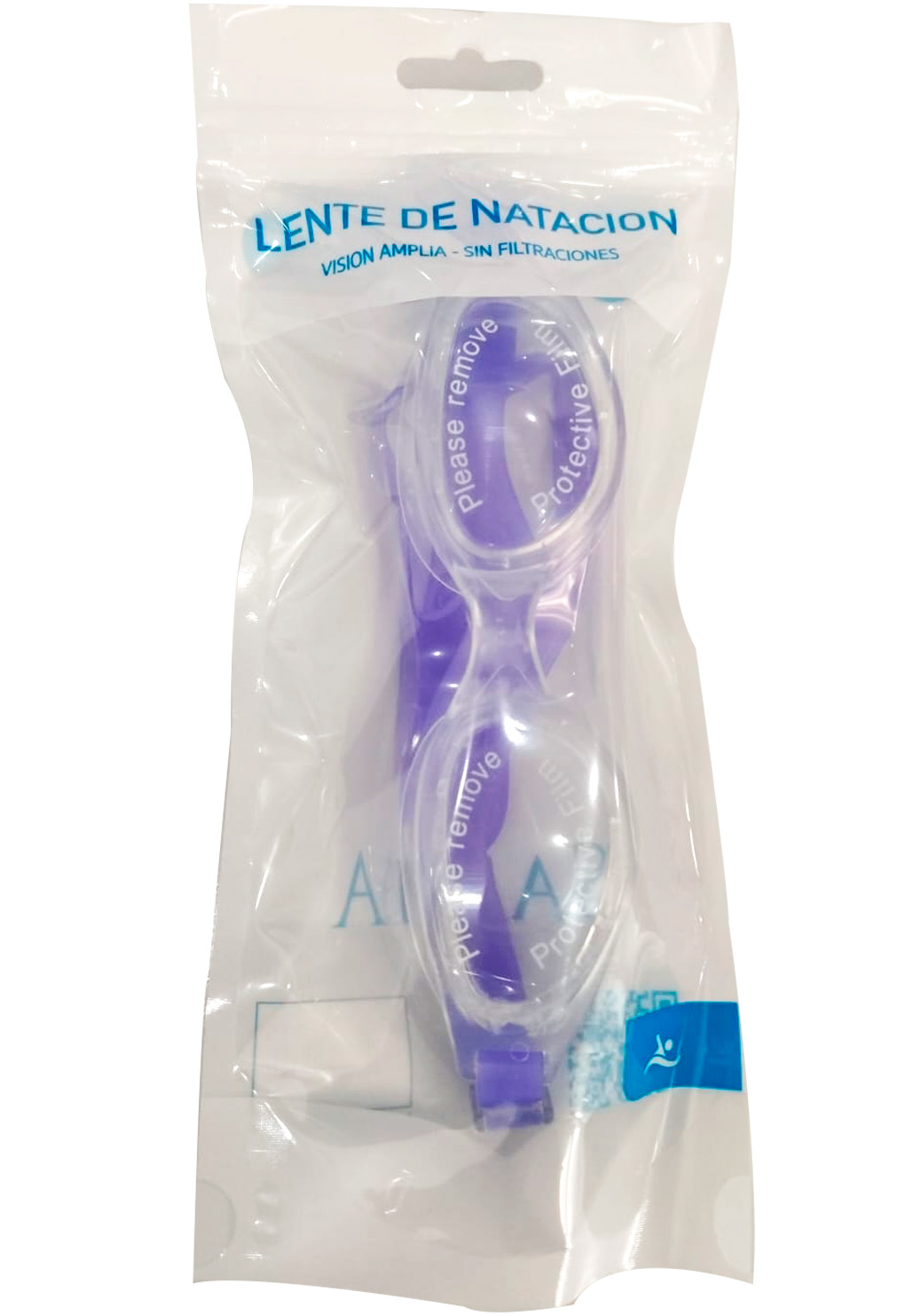 LENTE PARA NATACIÓN CON CORREA DE SILICONA MORADO - 4