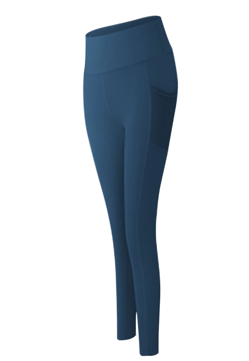 CALZA CON BOLSILLO MUJER SAMIA AZUL MALLA - 1