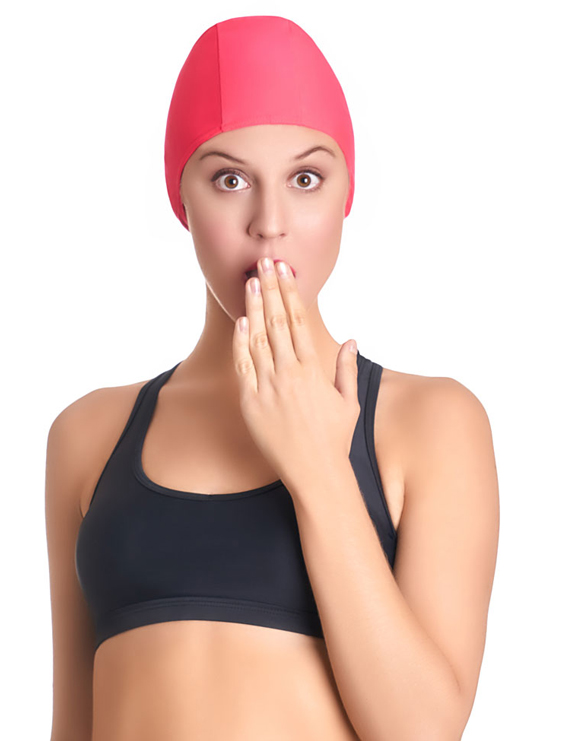 GORRO PARA PISCINA DE LYCRA ROJO - 1