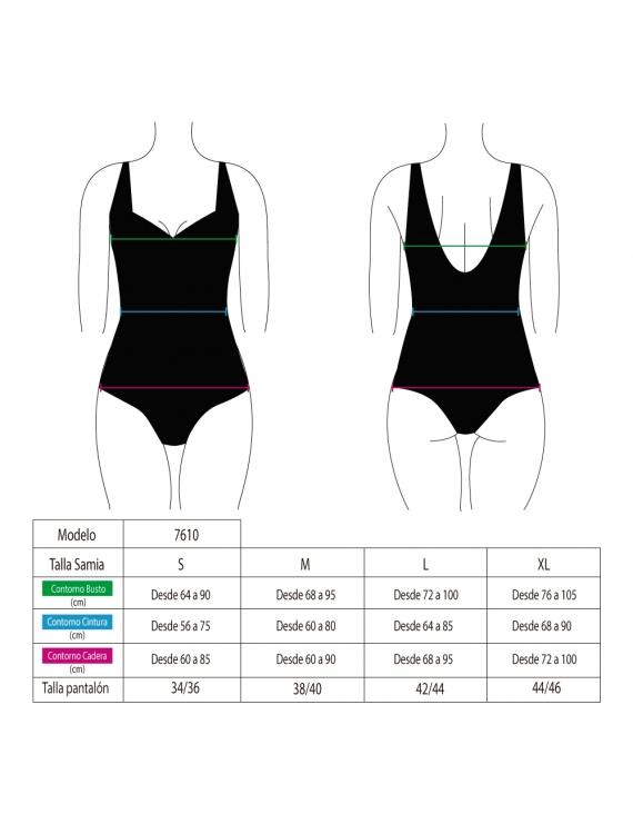 TRAJE DE BAÑO MUJER SAMIA 7610 ENTERITO BAYWATCH BLANCO - 4
