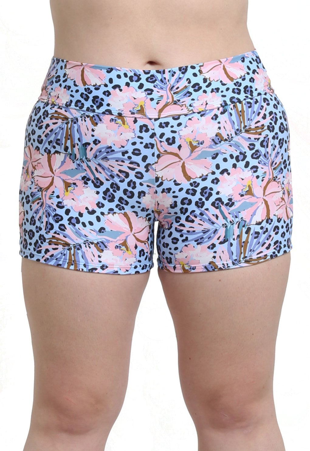 BIKINI SHORT ESTILO HOT PANT ESTAMPADO CELESTE - 1