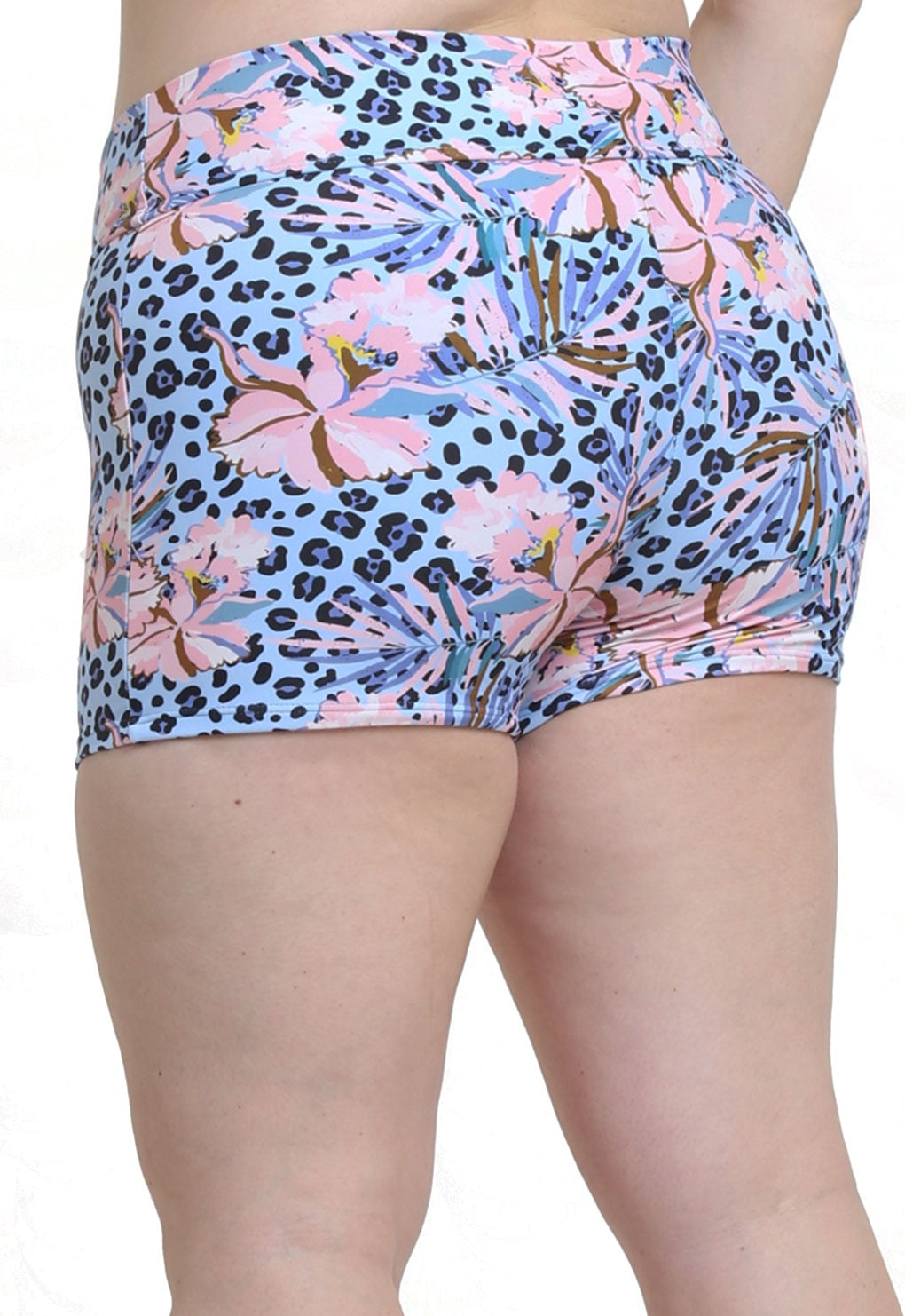 BIKINI SHORT ESTILO HOT PANT ESTAMPADO CELESTE - 3