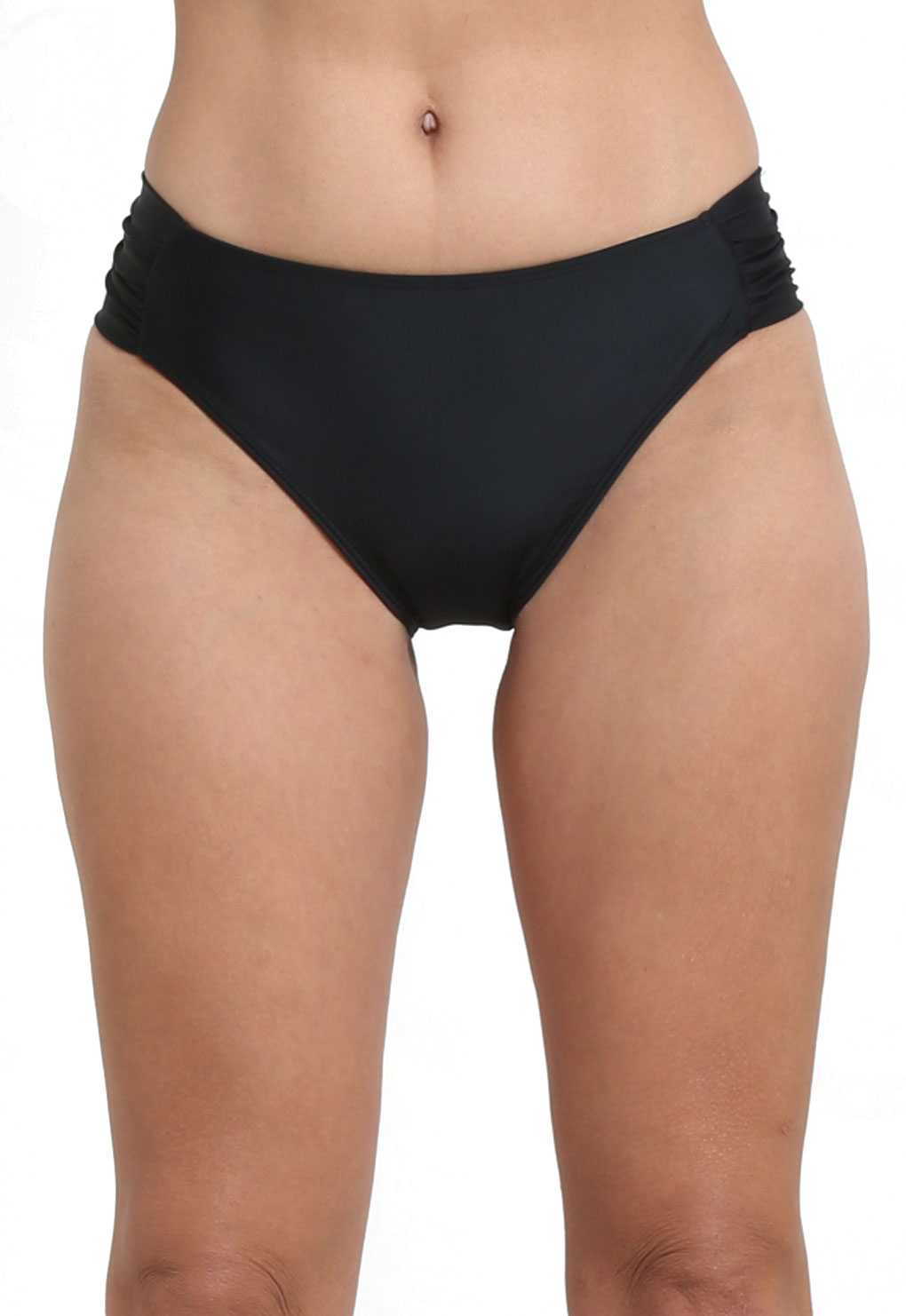 BIKINI MUJER SAMIA 375 CLÁSICO COSTADOS DRAPEADOS NEGRO - 1