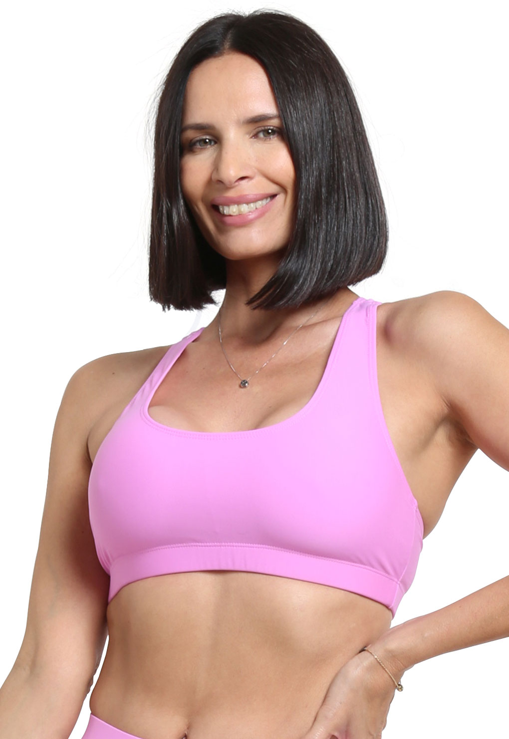 TRAJE DE BAÑO MUJER SAMIA 2145 PETO DEPORTIVO DE LYCRA FUCSIA - 1