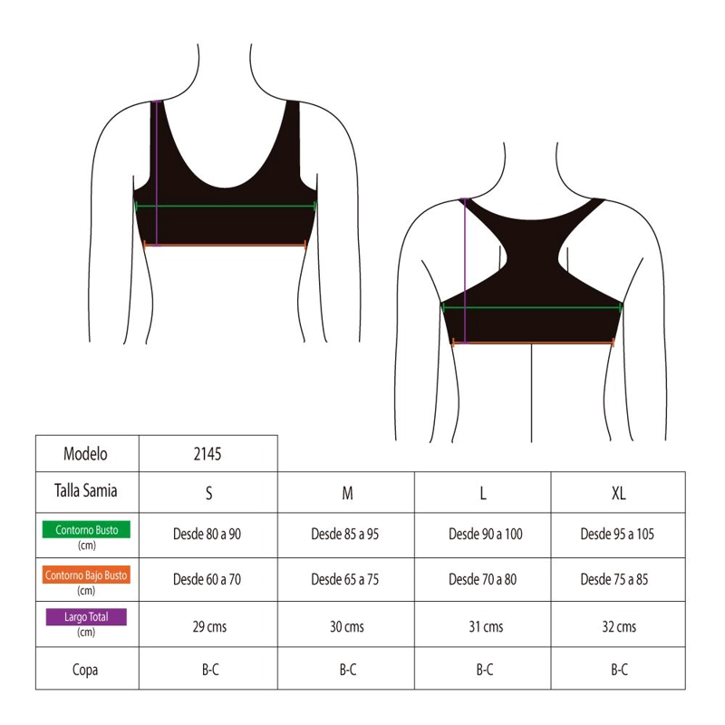 BIKINI MUJER SAMIA 2145 PETO DEPORTIVO CELESTE - 5