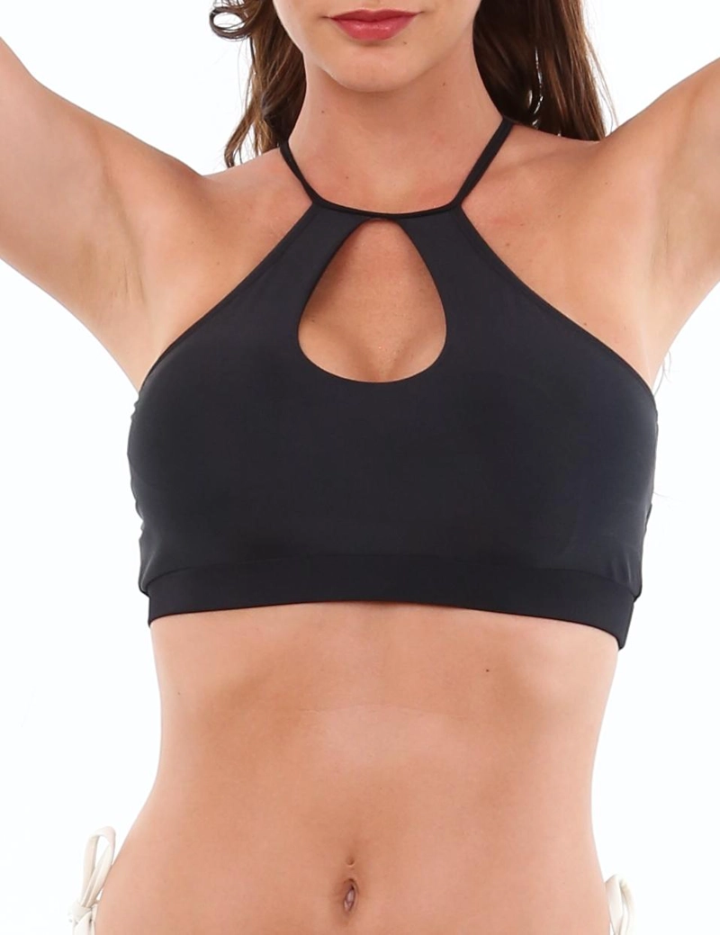 BIKINI MUJER SAMIA 2140 PETO DEPORTIVO HALTER NEGRO - 3