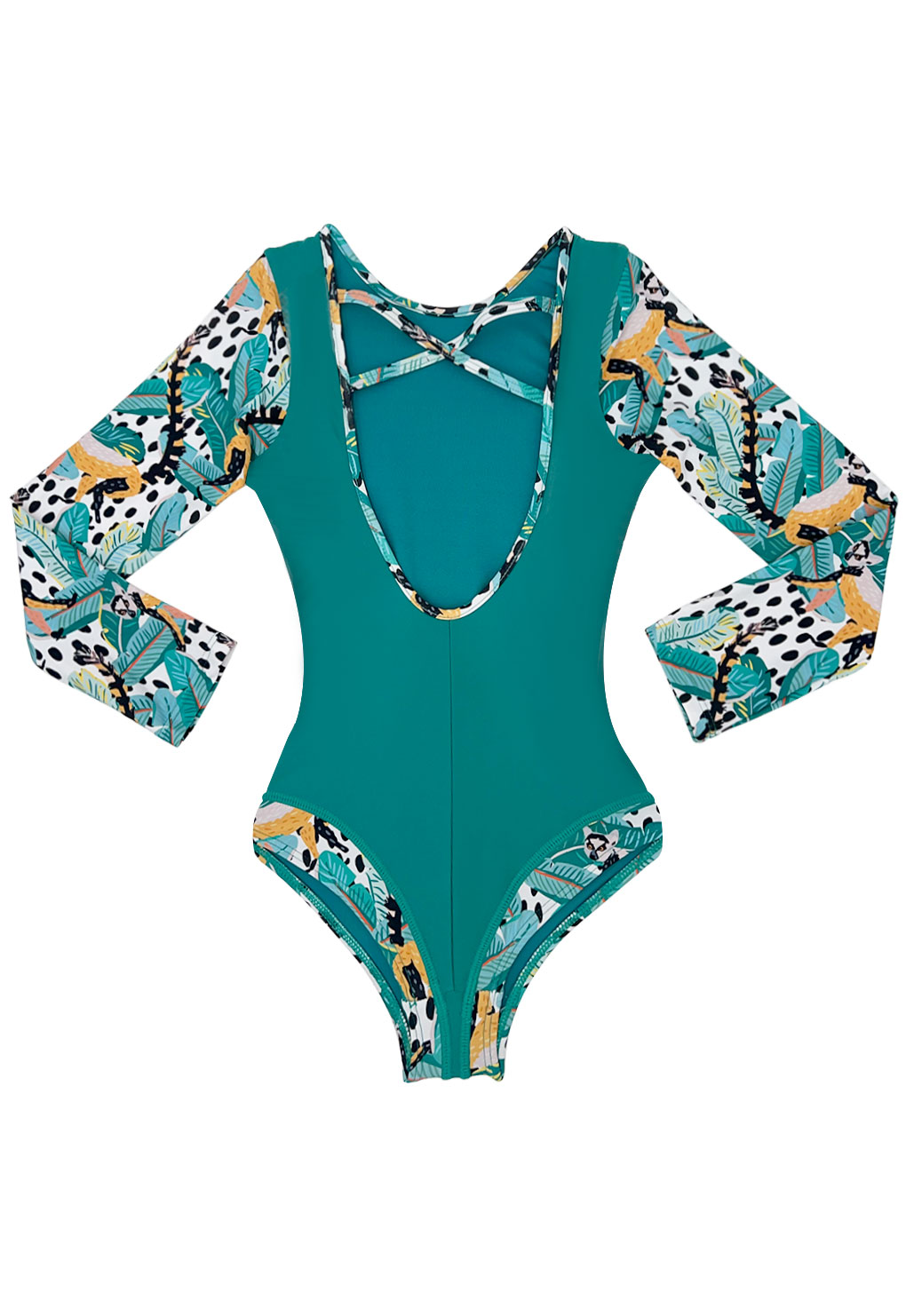 TRAJE DE BAÑO MUJER SAMIA VERDE 151 DE NIÑA MANGA LARGA - 2
