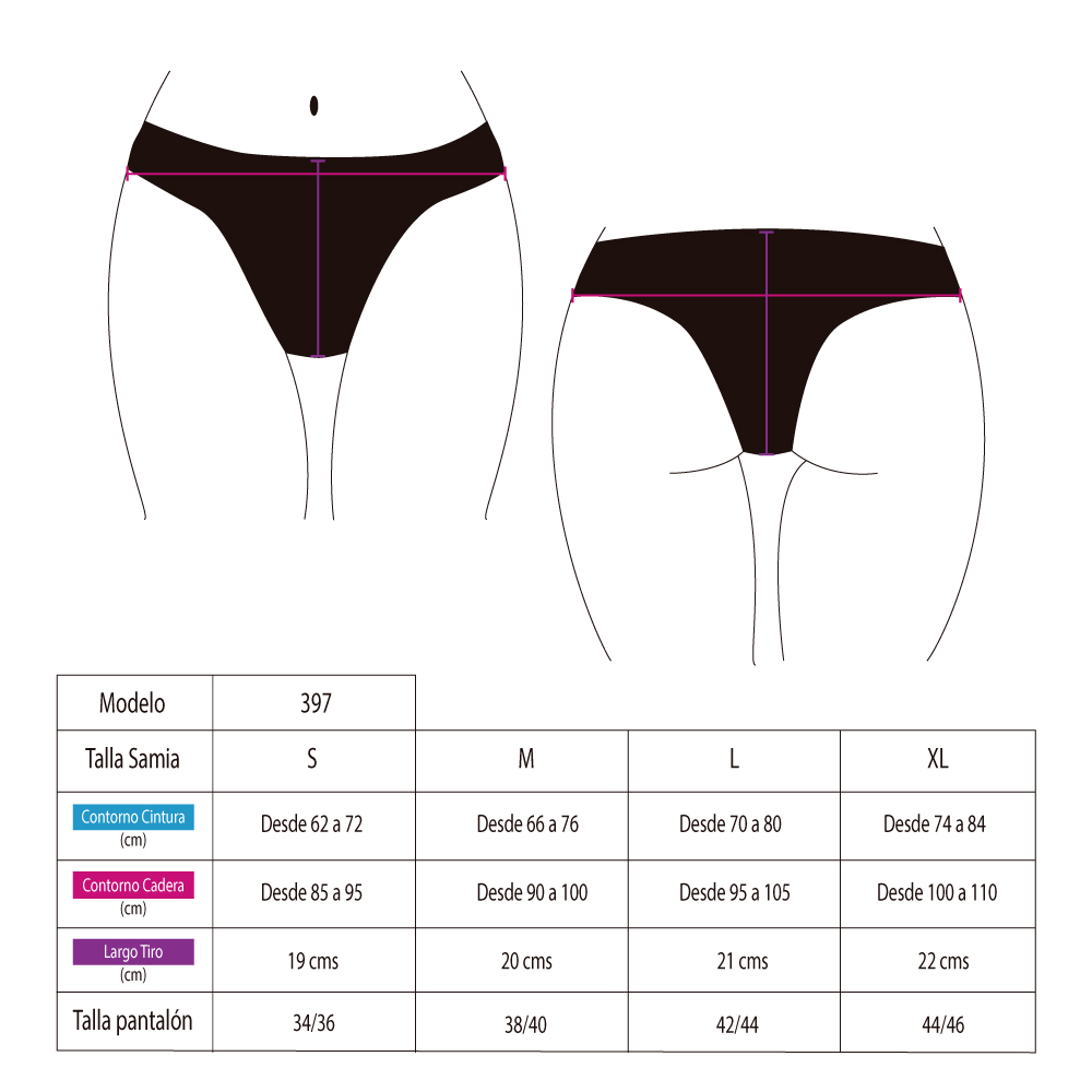 BIKINI MUJER SAMIA 397 TANGA CADERA ALTA ESTAMPADO LILA - 4