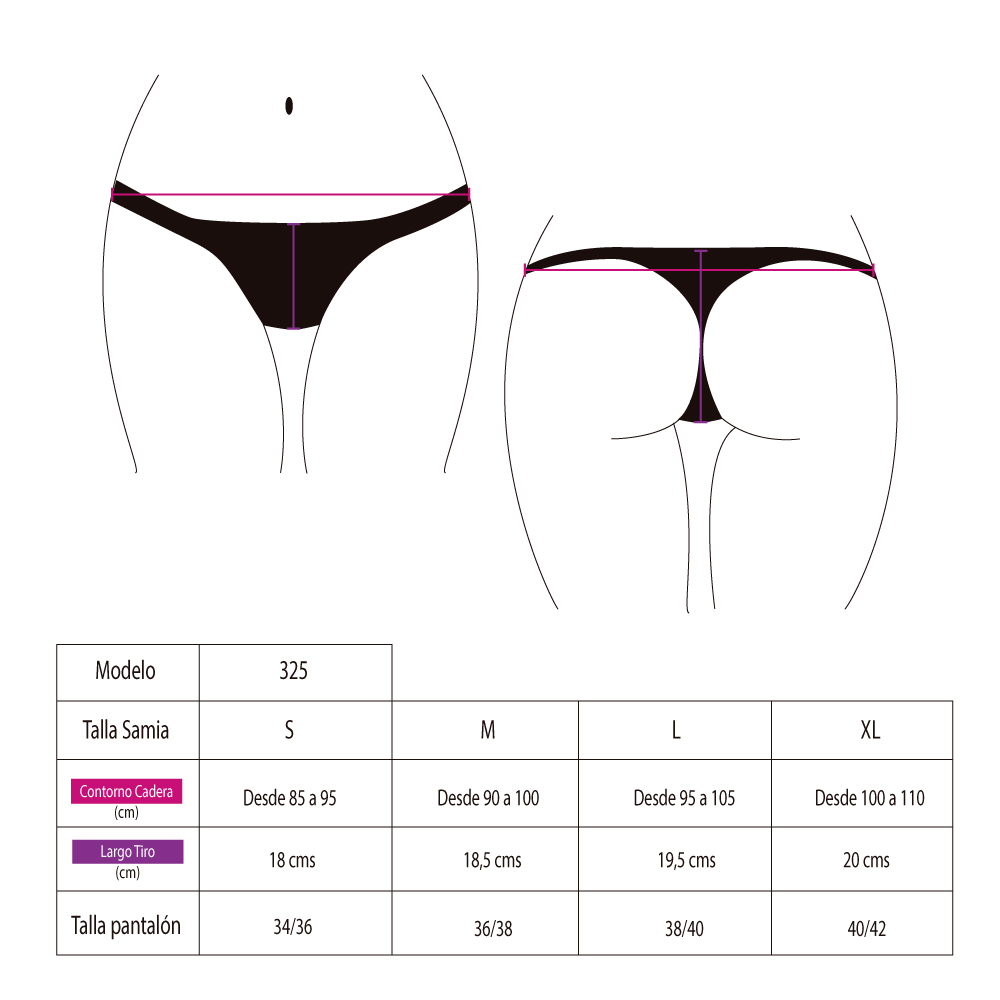 BIKINI MUJER SAMIA 325 CULOTE SIN COSTURA NEGRO - 4