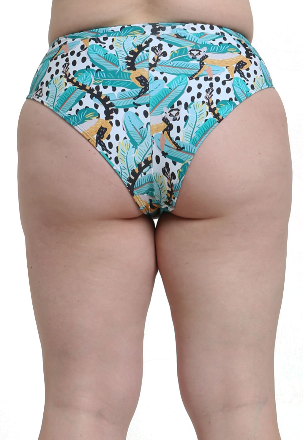BIKINI CALZÓN ALTO CON PRETINA ESTAMPADO VERDE - 2