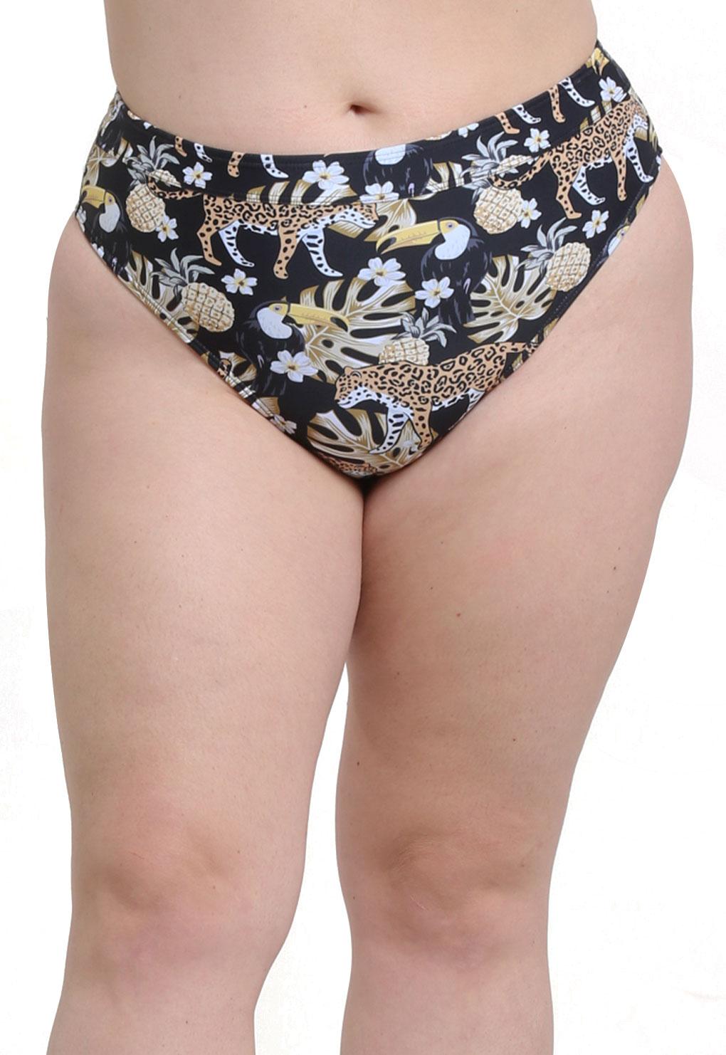 BIKINI MUJER SAMIA 365 CALZÓN ALTO CON PRETINA ESTAMPADO AMARILLO - 1