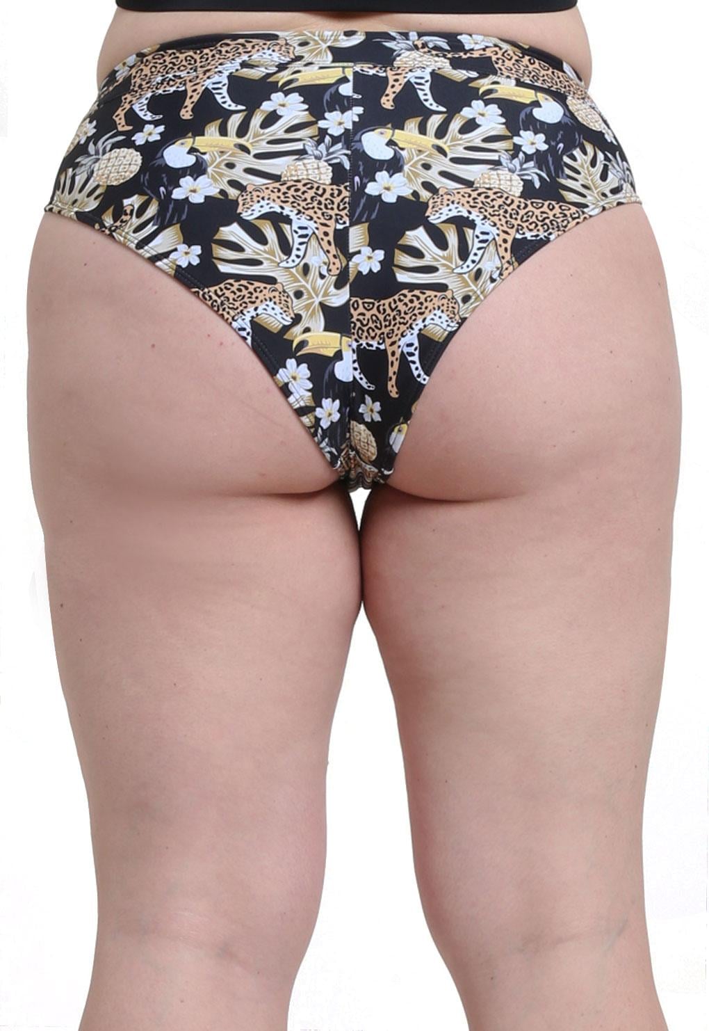 BIKINI MUJER SAMIA 365 CALZÓN ALTO CON PRETINA ESTAMPADO AMARILLO - 2