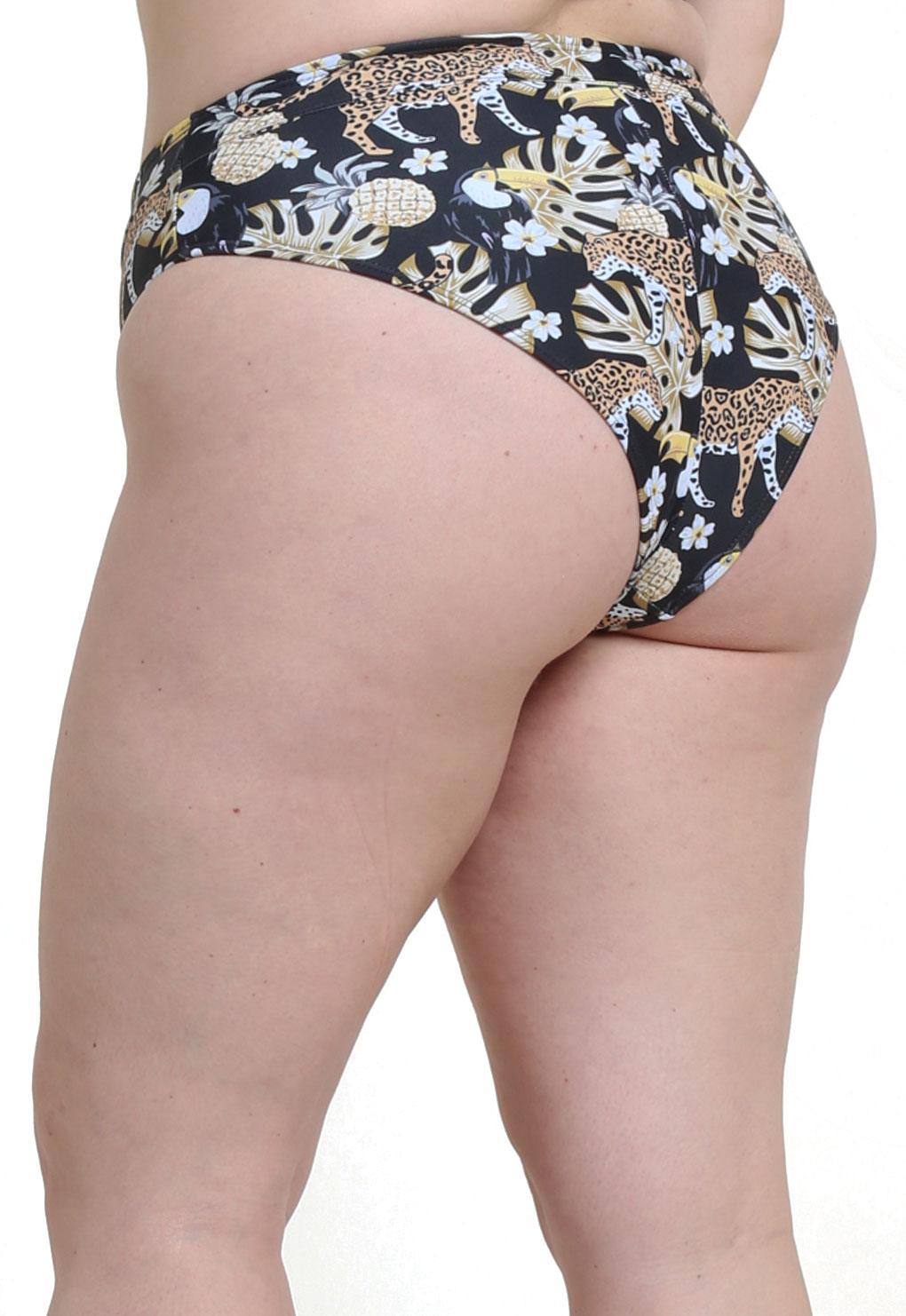 BIKINI MUJER SAMIA 365 CALZÓN ALTO CON PRETINA ESTAMPADO AMARILLO - 3