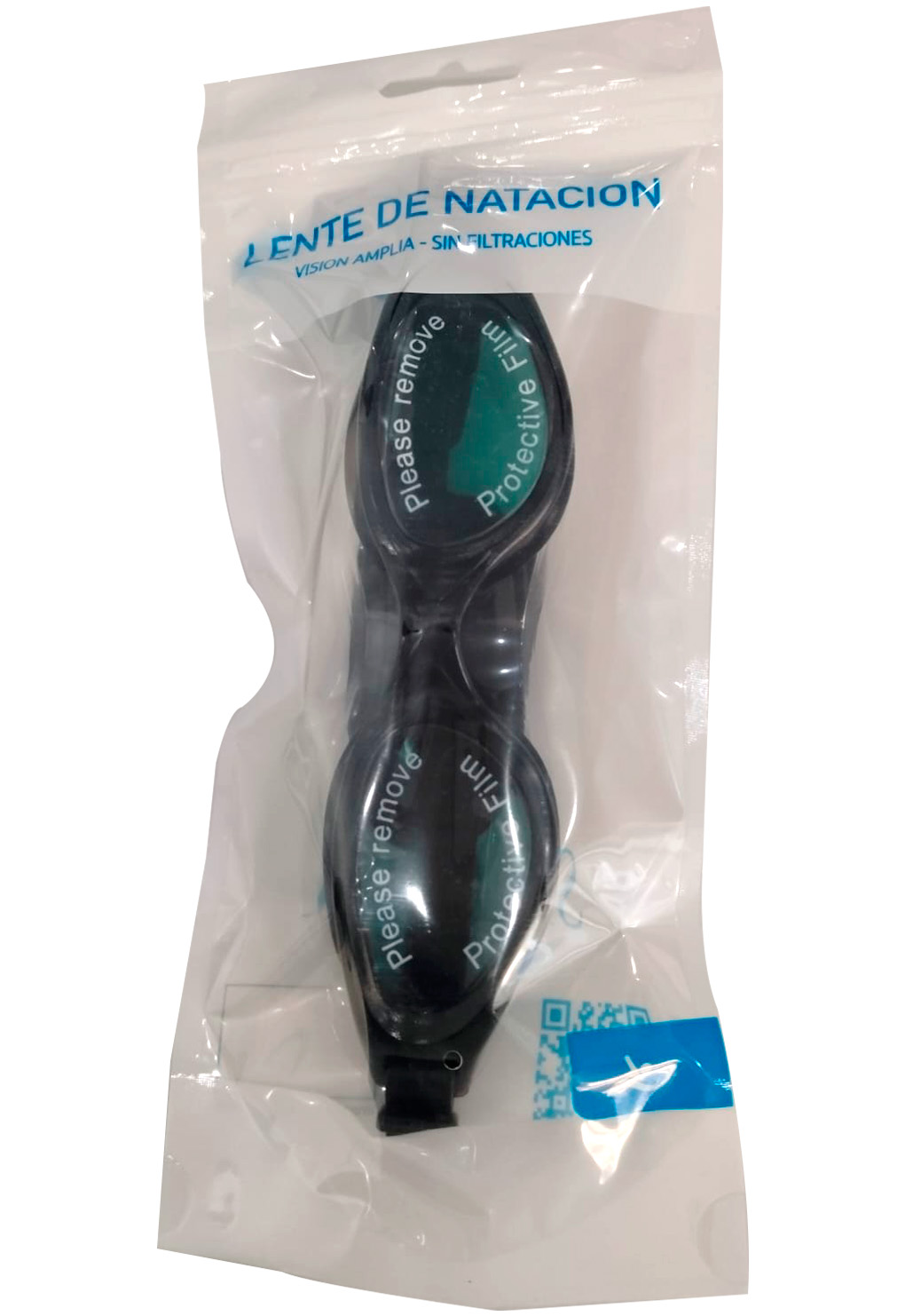 LENTE PARA NATACIÓN SAMIA CON CORREA DE SILICONA NEGRO - 4