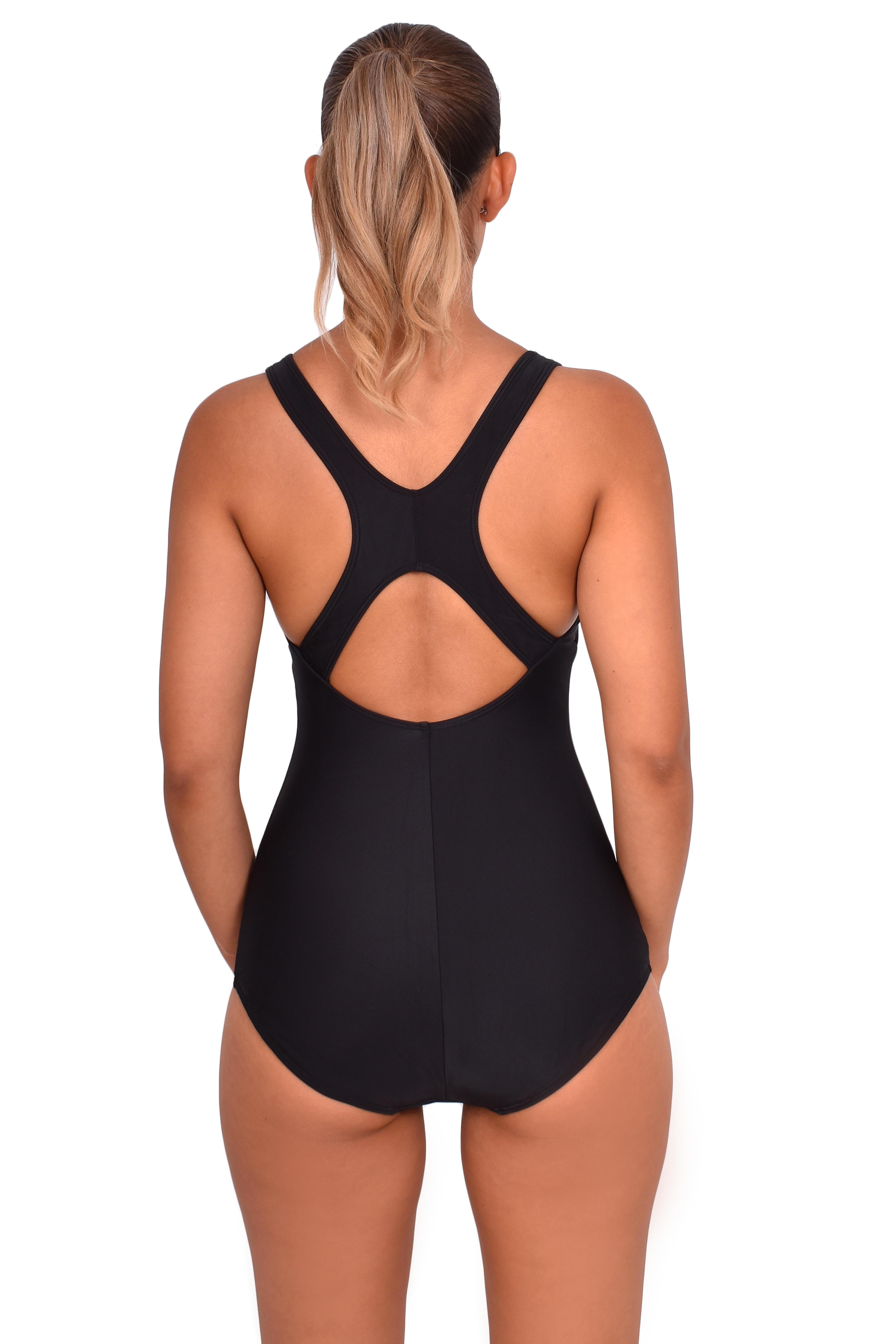 TRAJE DE BAÑO CLASICO PARA NATACION NEGRO - 2