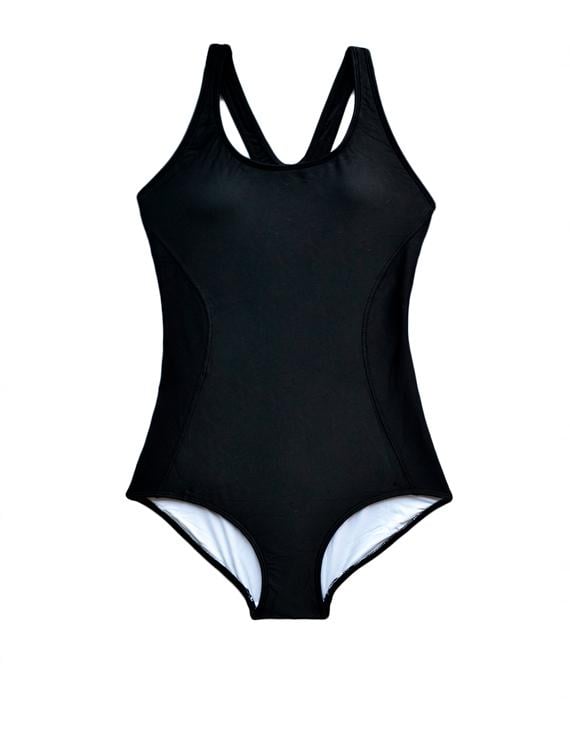 TRAJE DE BAÑO CLASICO PARA NATACION NEGRO - 3