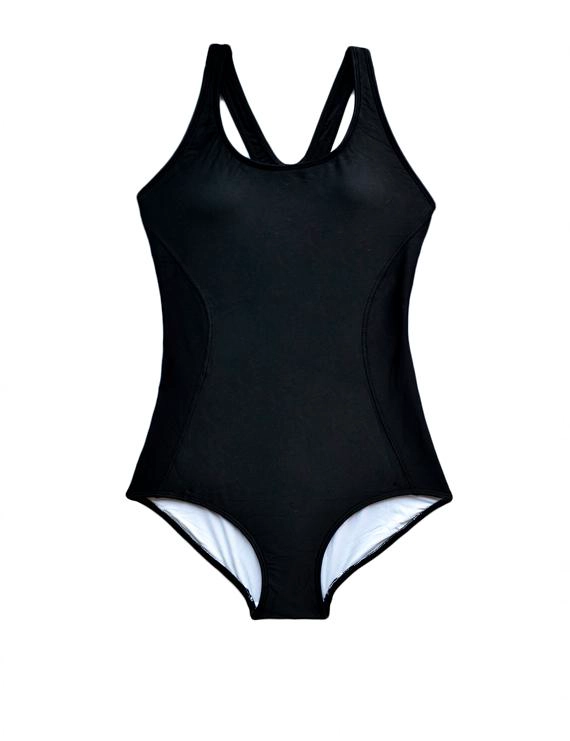 TRAJE DE BAÑO CLASICO PARA NATACION NEGRO - 3