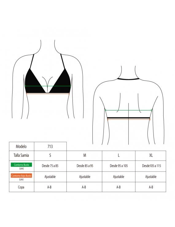 BIKINI MUJER SAMIA TRIANGULO TIRANTES AJUSTABLES NEGRO - 3