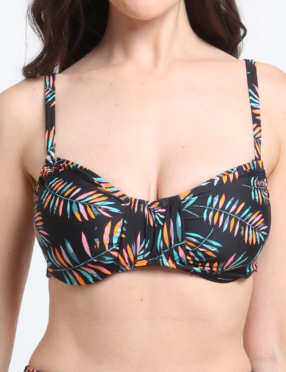 BIKINI MUJER SAMIA SOSTÉN ARRUCHADO COPA C ESTAMPADO VERDE - 1