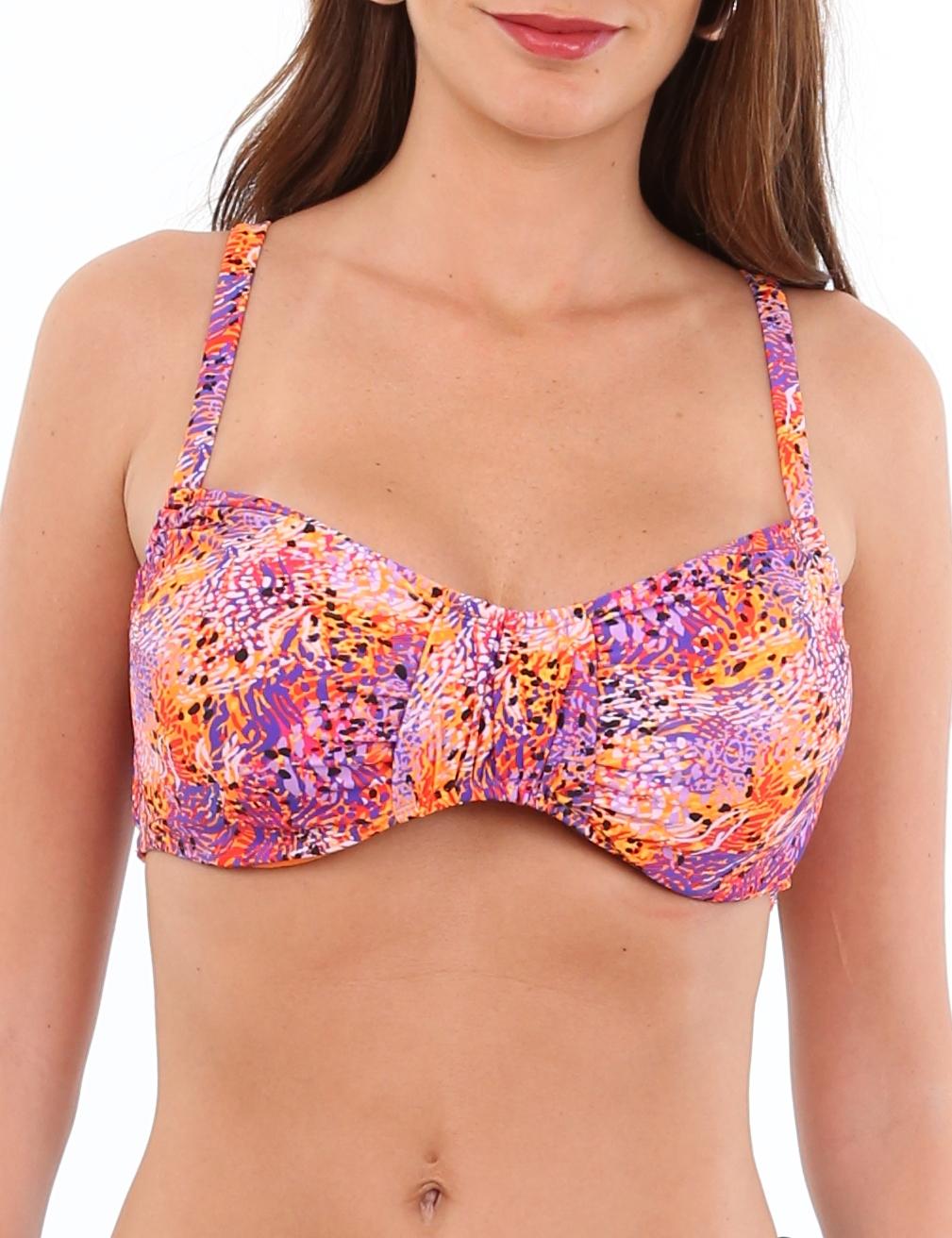 BIKINI MUJER SAMIA SOSTÉN ARRUCHADO COPA C ESTAMPADO NARANJA - 1