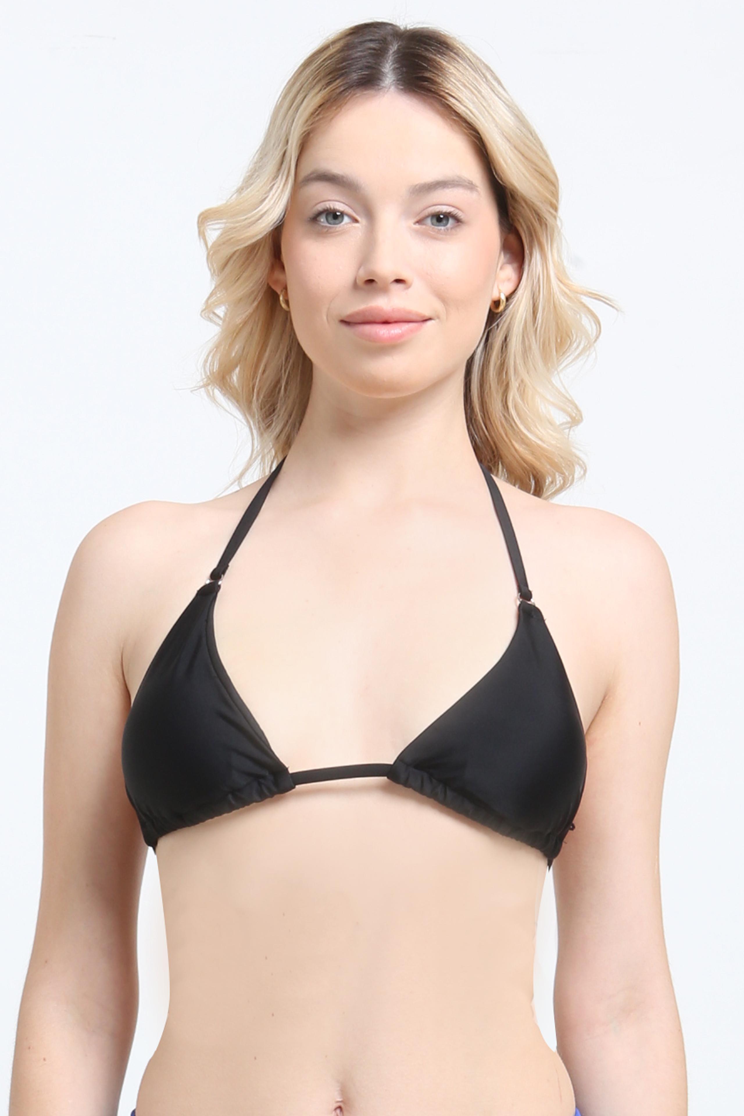 BIKINI MUJER SAMIA TRIANGULO AMARRAS NEGRO - 1