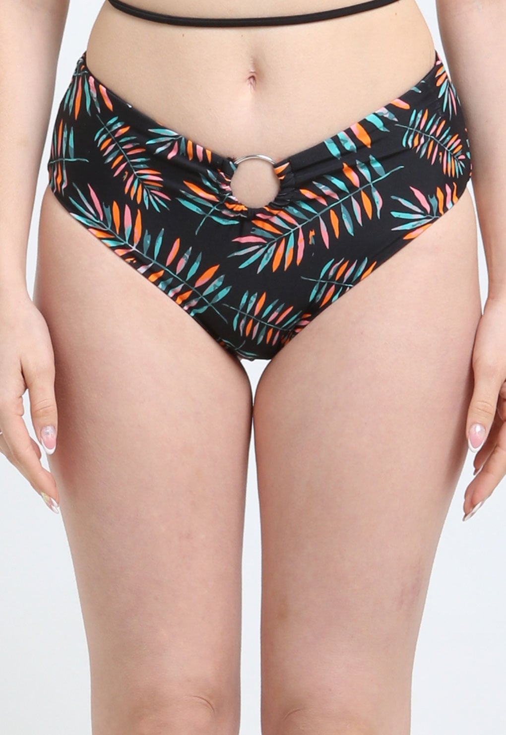 BIKINI MUJER SAMIA CALZÓN ALTO ARGOLLA ESTAMPADO VERDE - 1