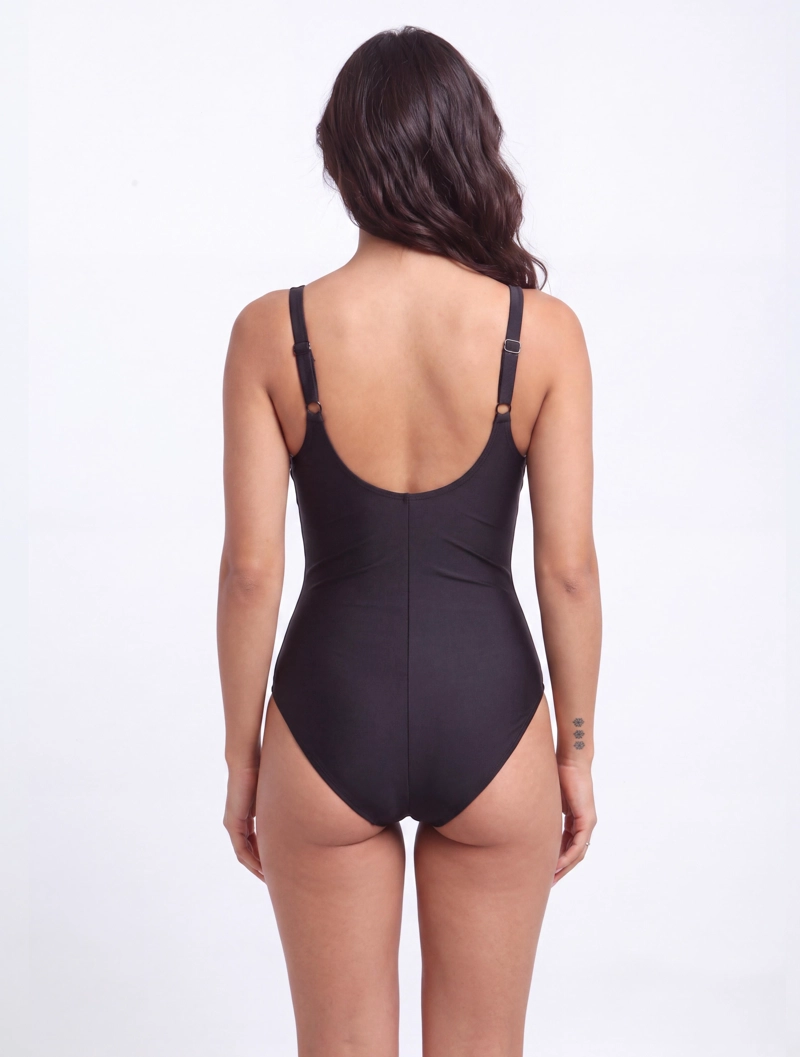 TRAJE DE BAÑO MUJER SAMIA ENTERITO BÁSICO NEGRO - 2