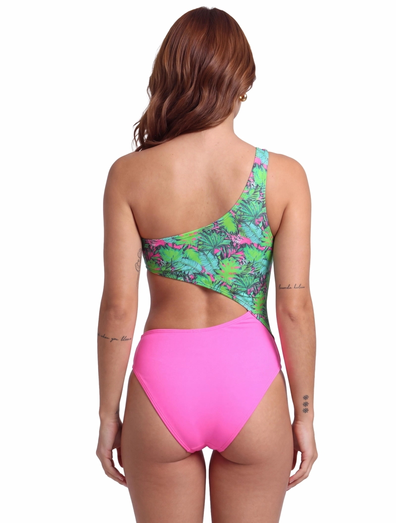 TRIKINI MUJER SAMIA CRUZADO ESTAMPADO FUCSIA - 2